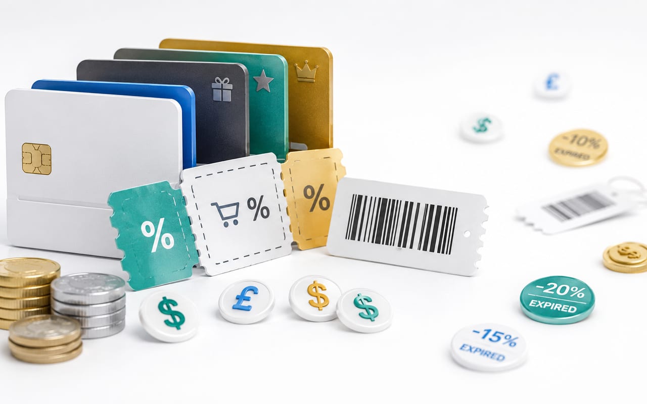 Generic loyalty cards, discounts, and coins for missed card savings
