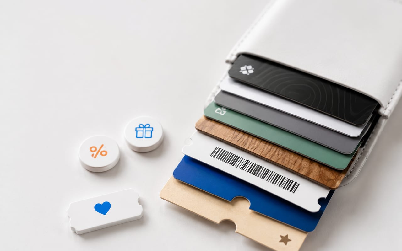 Generic store cards, loyalty cards, and wallet passes organized together